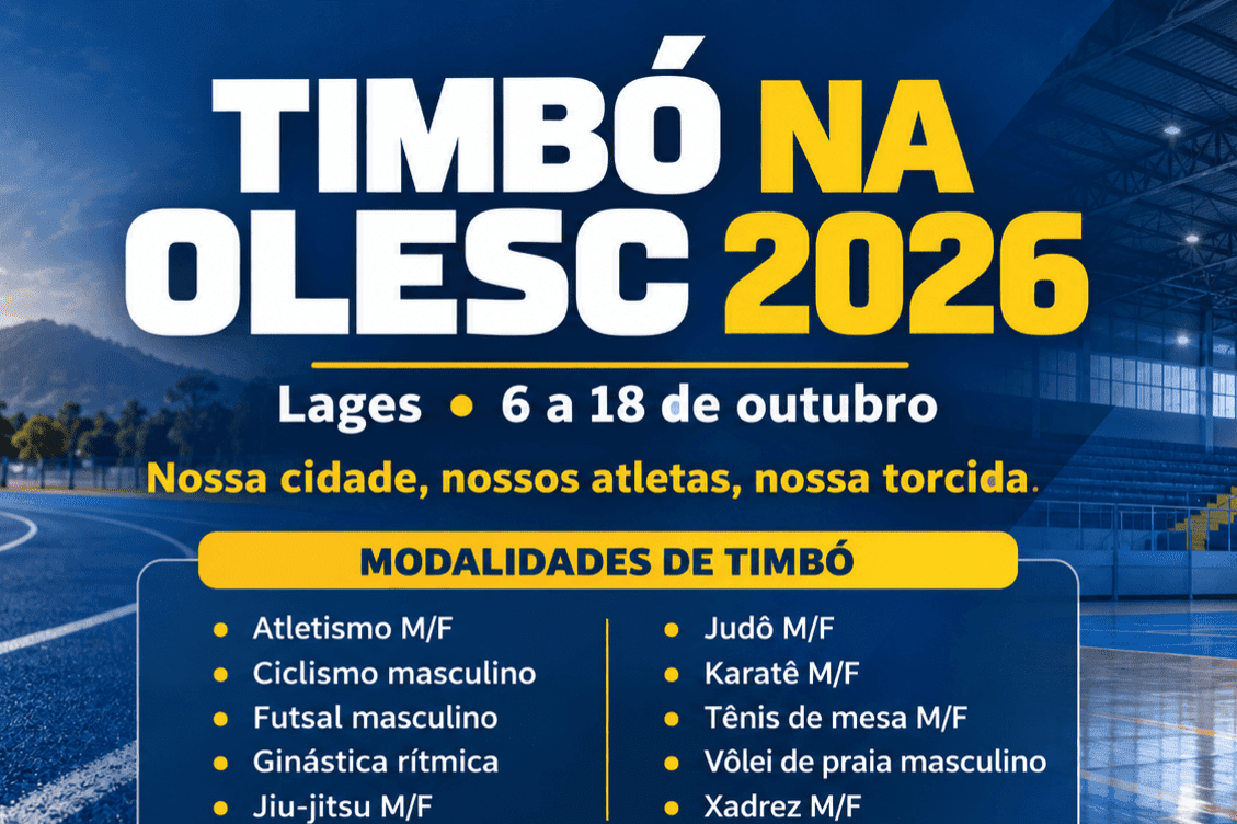 Timbó se prepara para disputar a OLESC 2026 em Lages