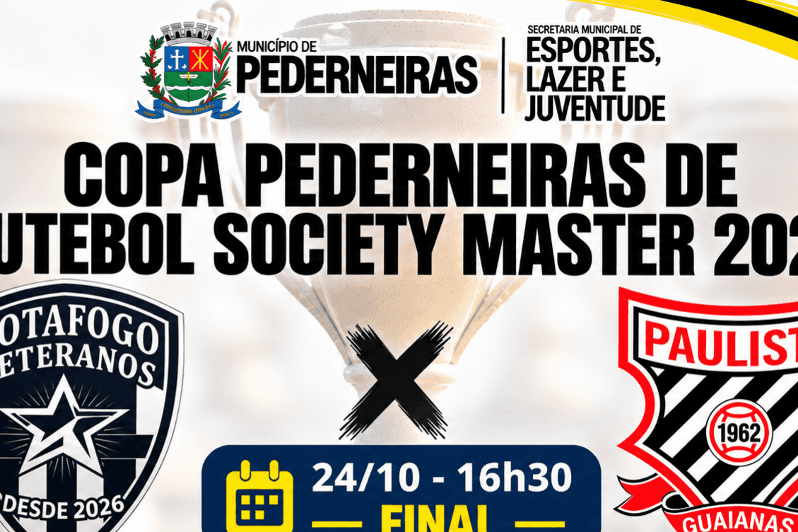 Copa Pederneiras de Futebol Society Master 2026 terá final neste sábado