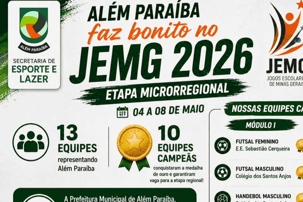 Além Paraíba encerra participação no JEMG 2026 Microrregional com destaque regional
