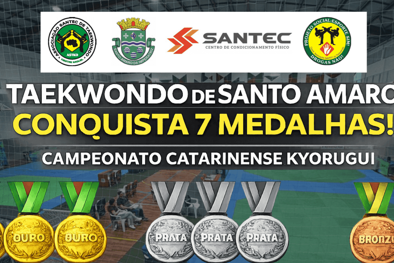Taekwondo de Santo Amaro da Imperatriz conquista sete medalhas no Campeonato Catarinense