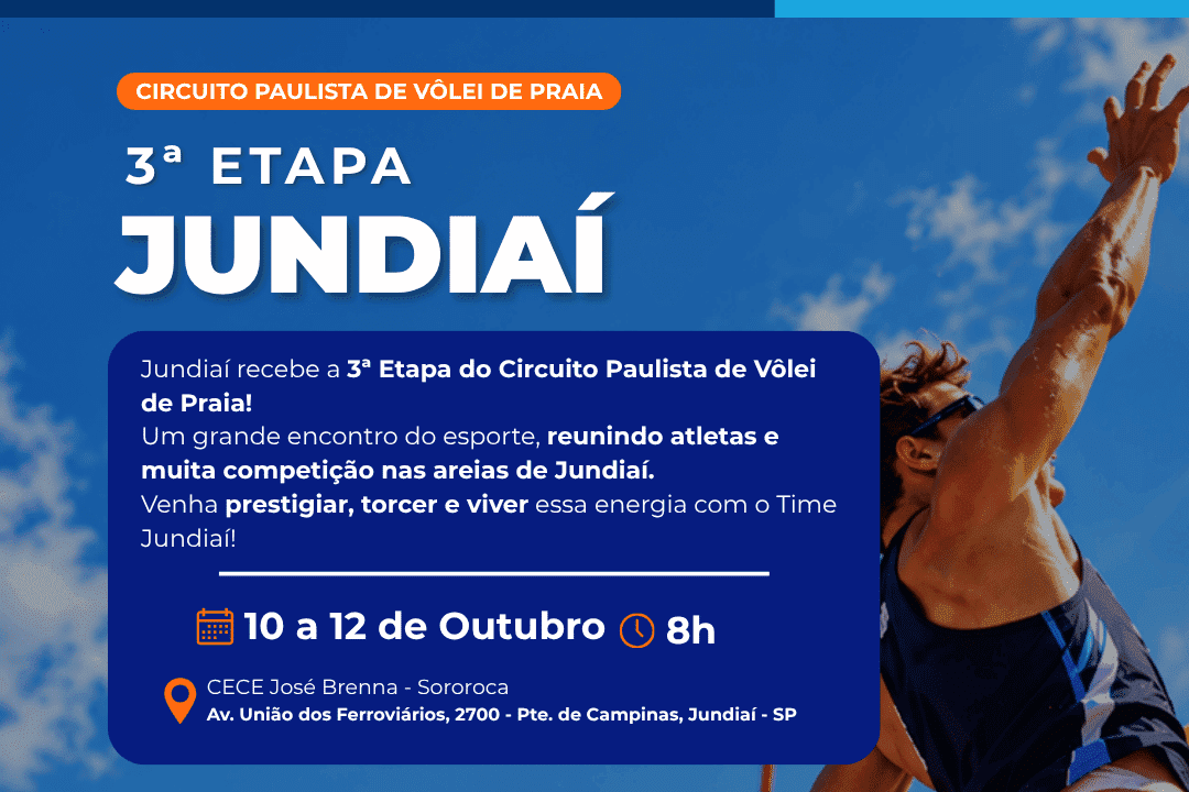 Jundiaí recebe a 3ª Etapa do Circuito Paulista de Vôlei de Praia neste fim de semana