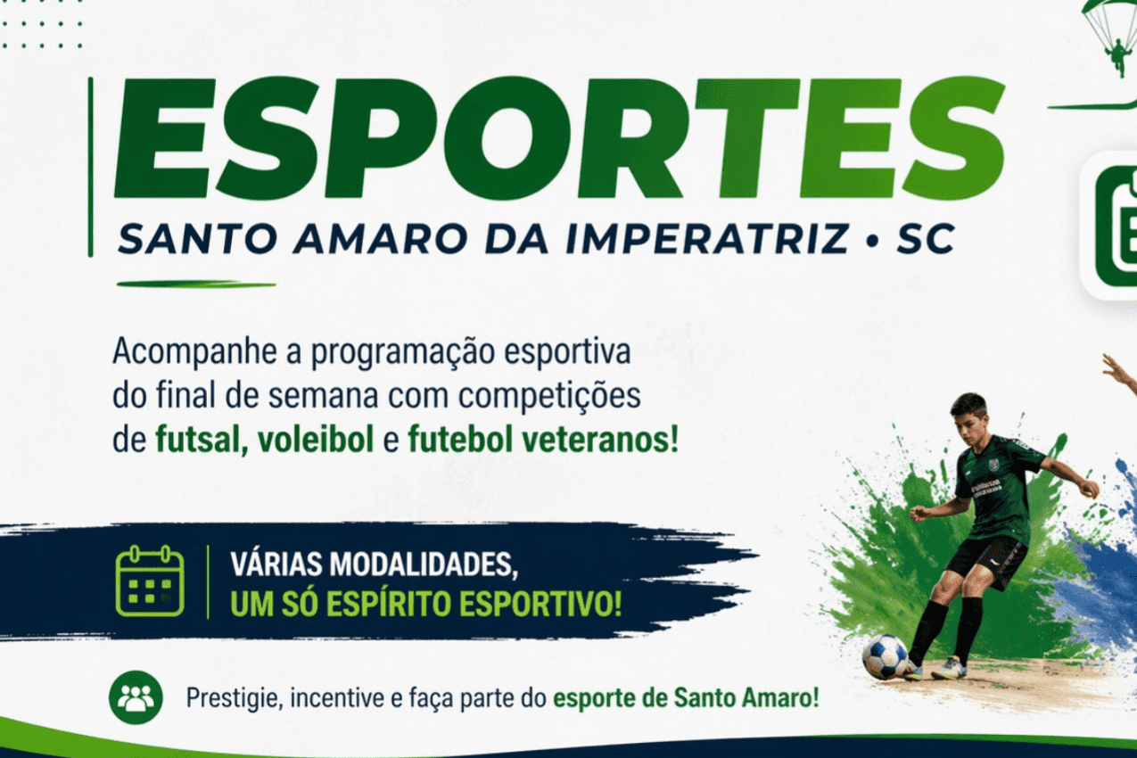 Programação esportiva movimenta Santo Amaro entre os dias 23 e 26 de abril