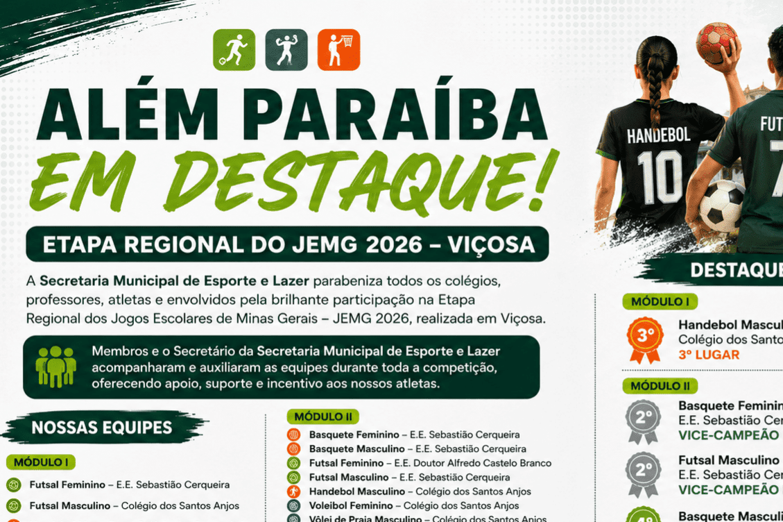 Além Paraíba é destaque na Etapa Regional do JEMG 2026 em Viçosa