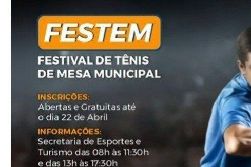 Piraí do Sul abre inscrições para o Festival Municipal de Tênis de Mesa